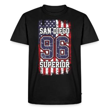 San Diego - T-shirt Premium bio Homme - noir - Devant - Nico (187cm)