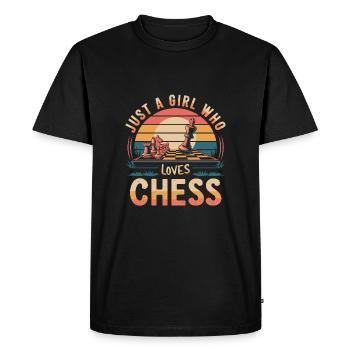 Just a girl who loves chess - Men's Premium Organic T-Shirt - black - Front - Nico (187cm)