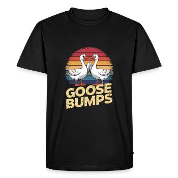 Drôle de chair de poule oies - T-shirt Premium bio Homme - noir - Devant - Nico (187cm)