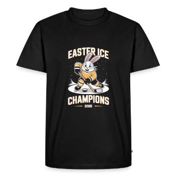 Lustiger Eishockey Hase zu Ostern - Männer Premium Bio T-Shirt - Schwarz - Vorne - Nico (187cm)