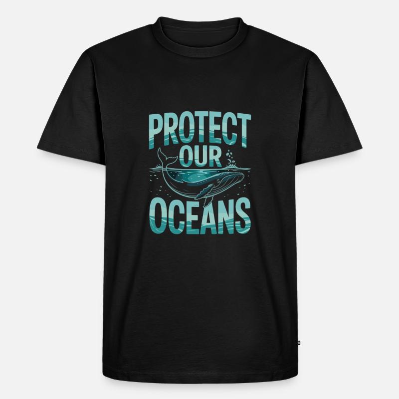 Protect Our Oceans - Männer Premium Bio T-Shirt - Schwarz