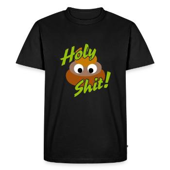 Sainte merde - merde - oh merde - T-shirt Premium bio Homme - noir - Devant - Nico (187cm)