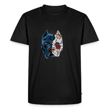 Pitbull robot dog parent. Gift - Men's Premium Organic T-Shirt - black - Front - Nico (187cm)