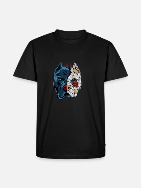 Pitbull robot dog parent. Gift - Men's Premium Organic T-Shirt - black