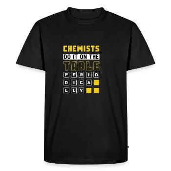 Chemists scientists at regular intervals - Men's Premium Organic T-Shirt - black - Front - Nico (187cm)