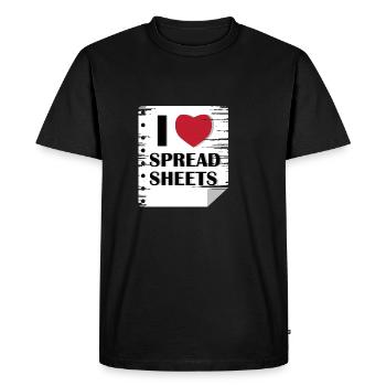 Love Spread Sheets Auditeur Poison - T-shirt Premium bio Homme - noir - Devant - Nico (187cm)