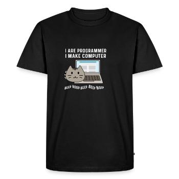 Beep Beep boop. Professor of Computer Science Gift - Men's Premium Organic T-Shirt - black - Front - Nico (187cm)
