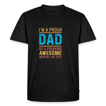 Fier Père Aimant Père Poison - T-shirt Premium bio Homme - noir - Devant - Nico (187cm)
