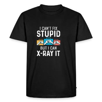 Impossible de réparer stupide personne sarcastique Gif - T-shirt Premium bio Homme - noir - Devant - Nico (187cm)