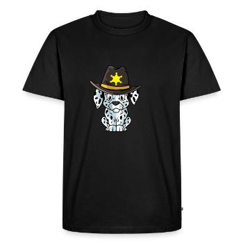 Sheriff Dalmatian Patrol Officer Gift - Men's Premium Organic T-Shirt - black - Front - Nico (187cm)