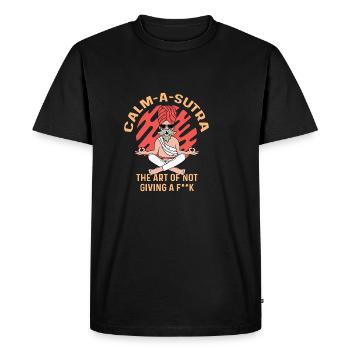Quiet-a-sutra Quiet Person Gift - Men's Premium Organic T-Shirt - black - Front - Nico (187cm)