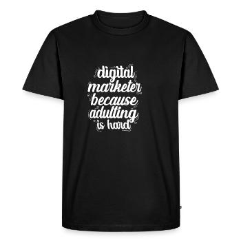 L’adulte est un employé de bureau lourd Gesche - T-shirt Premium bio Homme - noir - Devant - Nico (187cm)