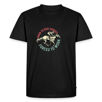 Forcé de travailler le poison de Jockey - T-shirt Premium bio Homme - noir - Devant - Nico (187cm)