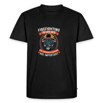 Les pompiers aiment le cadeau de pompier sexuel - T-shirt Premium bio Homme - noir - Devant - Nico (187cm)