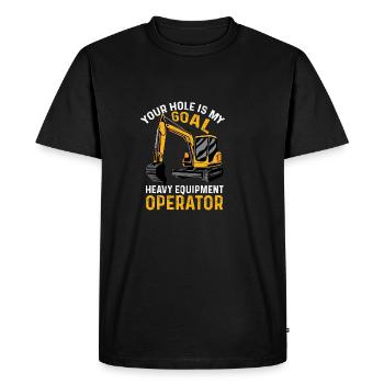 Trou mon objectif Poison d’opérateur d’usine - T-shirt Premium bio Homme - noir - Devant - Nico (187cm)