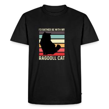 Mon cadeau Ragdoll Cat Lazy Person - T-shirt Premium bio Homme - noir - Devant - Nico (187cm)