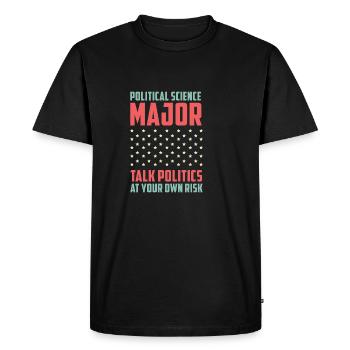 Parle politique Cadeau d’étudiant - T-shirt Premium bio Homme - noir - Devant - Nico (187cm)
