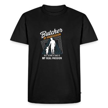 Real Passion Loving Father Gift - Men's Premium Organic T-Shirt - black - Front - Nico (187cm)
