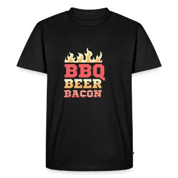 BBQ Beer Bacon Strong Drinker Gift - Men's Premium Organic T-Shirt - black - Front - Nico (187cm)