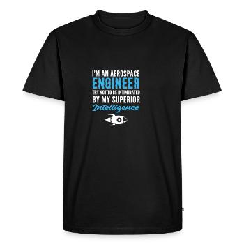 Cadeau d’ingénieur de fusée intelligence supérieure - T-shirt Premium bio Homme - noir - Devant - Nico (187cm)