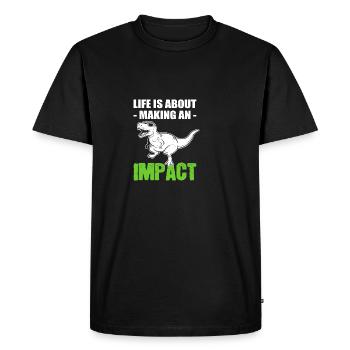 Faire un cadeau d’influenceur à impact - T-shirt Premium bio Homme - noir - Devant - Nico (187cm)
