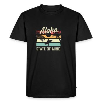 Aloha State of Mind Tourist Poison - Men's Premium Organic T-Shirt - black - Front - Nico (187cm)