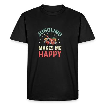 Jongler me rend heureux Acrobate Cadeau - T-shirt Premium bio Homme - noir - Devant - Nico (187cm)