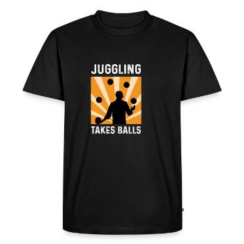 Jongler prend des balles cadeau monocycliste - T-shirt Premium bio Homme - noir - Devant - Nico (187cm)