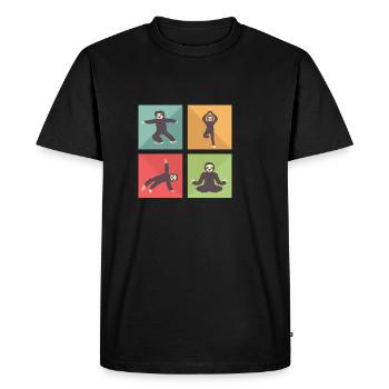 Sloths meditate yoga teacher poison - Men's Premium Organic T-Shirt - black - Front - Nico (187cm)