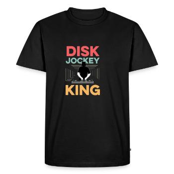 Disc Jockey King Concertgoer Gift - Men's Premium Organic T-Shirt - black - Front - Nico (187cm)