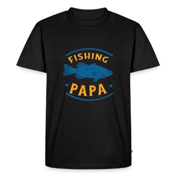 Angeln Fishing Papa Pêcheur - T-shirt Premium bio Homme - noir - Devant - Nico (187cm)