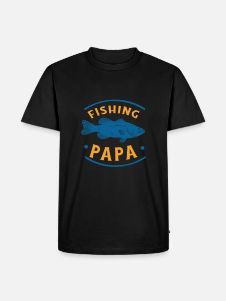 Fisher Dad Fishing Papa - Men's Premium Organic T-Shirt - black