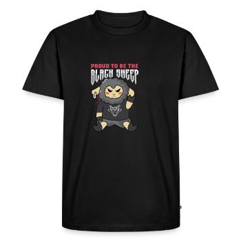 Proud Black Sheep Wasteful Poison - Men's Premium Organic T-Shirt - black - Front - Nico (187cm)