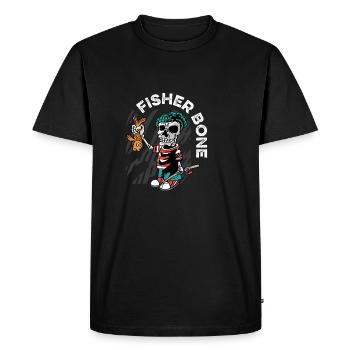 Fishing Bone Fishing Captain Gift - Men's Premium Organic T-Shirt - black - Front - Nico (187cm)