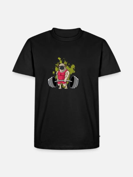 Pug -Weightlifting Training Trainer Poison - Men's Premium Organic T-Shirt - black