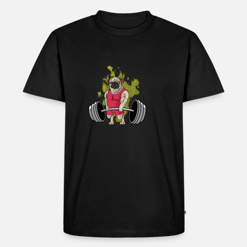 Mops -Gewichtheben Trainingstrainer Gift - Männer Premium Bio T-Shirt - Schwarz