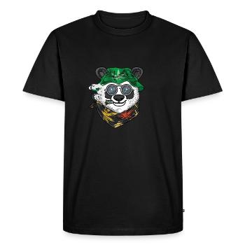 Panda Rasta Cadeau pour fumeurs - T-shirt Premium bio Homme - noir - Devant - Nico (187cm)
