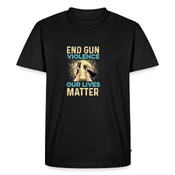 End of Gun Violence Peacemaker Poison - Men's Premium Organic T-Shirt - black - Front - Nico (187cm)