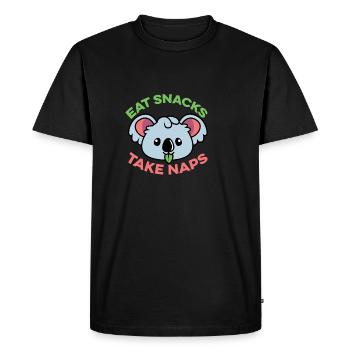 Naps keep foodies poison - Men's Premium Organic T-Shirt - black - Front - Nico (187cm)