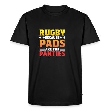 Pads for Panties Funny Person Gift - Men's Premium Organic T-Shirt - black - Front - Nico (187cm)