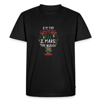 Je suis la plus ancienne famille elfe Matching Christmas - T-shirt Premium bio Homme - noir - Devant - Nico (187cm)