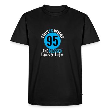95 et béni 95th Bday for Men Women Estate - T-shirt Premium bio Homme - noir - Devant - Nico (187cm)