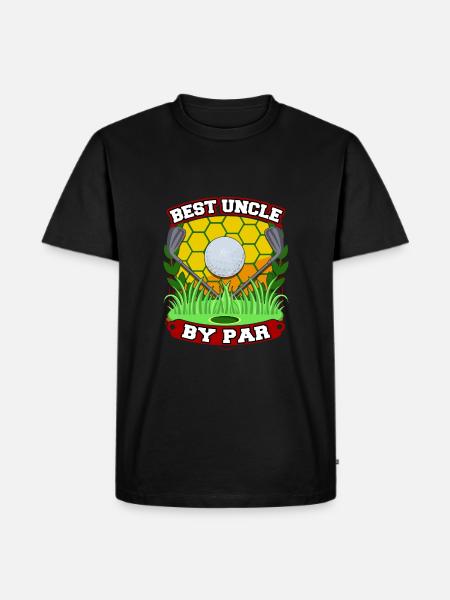 Best Uncle By Par Golfen Golfer Onkel - Männer Premium Bio T-Shirt - Schwarz