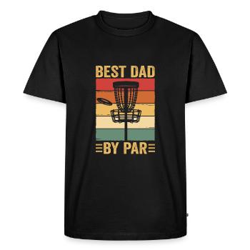 Best Dad By Par Fathers Day Disc Golf - Men's Premium Organic T-Shirt - black - Front - Nico (187cm)
