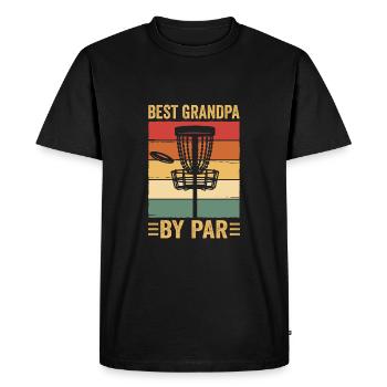 Best Grandpa By Par Fathers Day Frisbee Disc Golf - Men's Premium Organic T-Shirt - black - Front - Nico (187cm)