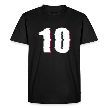 10 Ten Number Effect Distorted Number - Men's Premium Organic T-Shirt - black - Front - Nico (187cm)