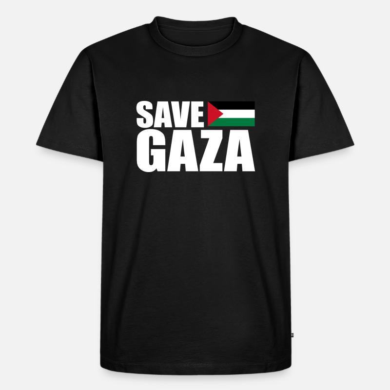 Save gaza - Männer Premium Bio T-Shirt - Schwarz