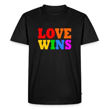 Love wins - T-shirt Premium bio Homme - noir - Devant - Nico (187cm)