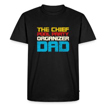The Chief Pool Party Organizer Dad - Men's Premium Organic T-Shirt - black - Front - Nico (187cm)