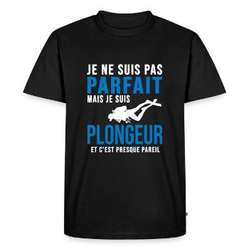 plongee parfait plongeur sport plongée sous marine - T-shirt Premium bio Homme - noir - Devant - Nico (187cm)